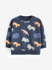 Navy Safari 100% Cotton Long Sleeve Character T-Shirt (3mths-7yrs) - Image 1 of 3