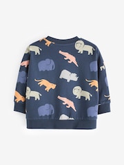 Navy Safari 100% Cotton Long Sleeve Character T-Shirt (3mths-7yrs) - Image 2 of 3