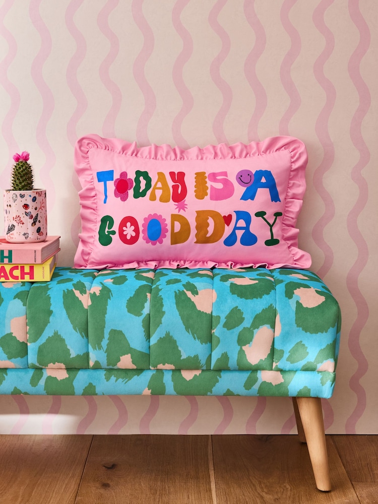 Eleanor Bowmer Multi Today Is A Good Day Floral Ruffle Edge Cushion - Image 1 of 5