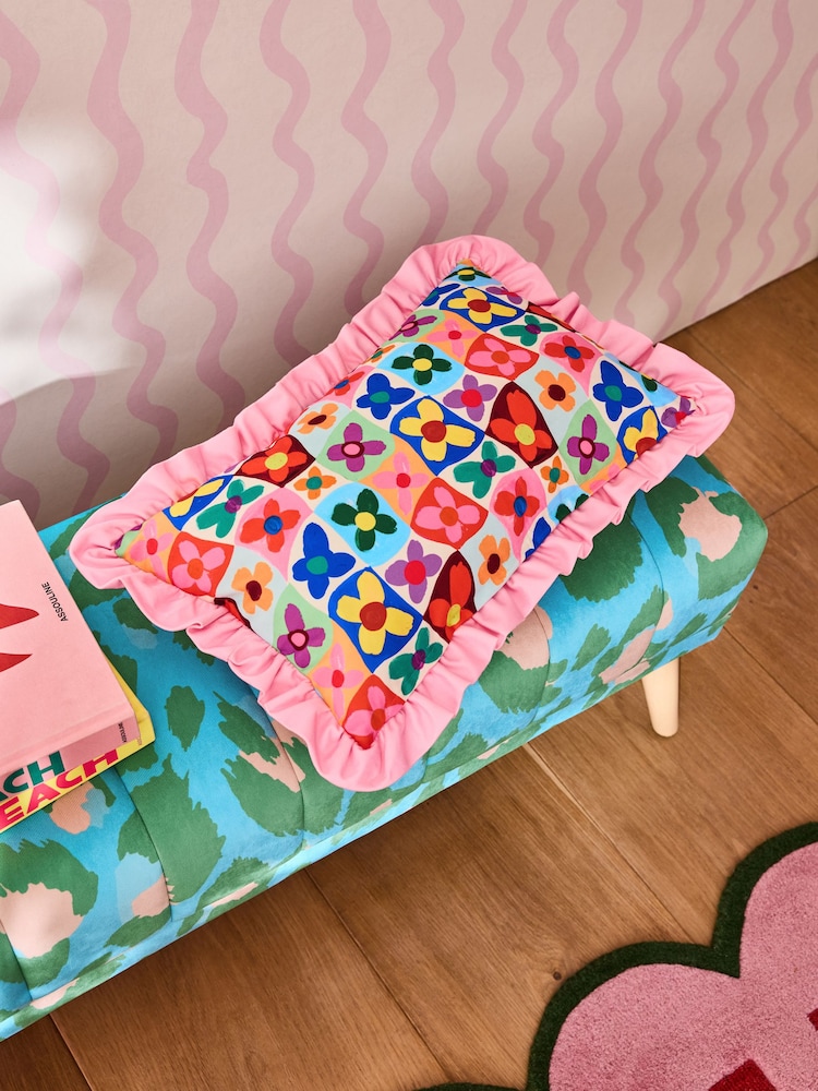 Eleanor Bowmer Multi Today Is A Good Day Floral Ruffle Edge Cushion - Image 2 of 5