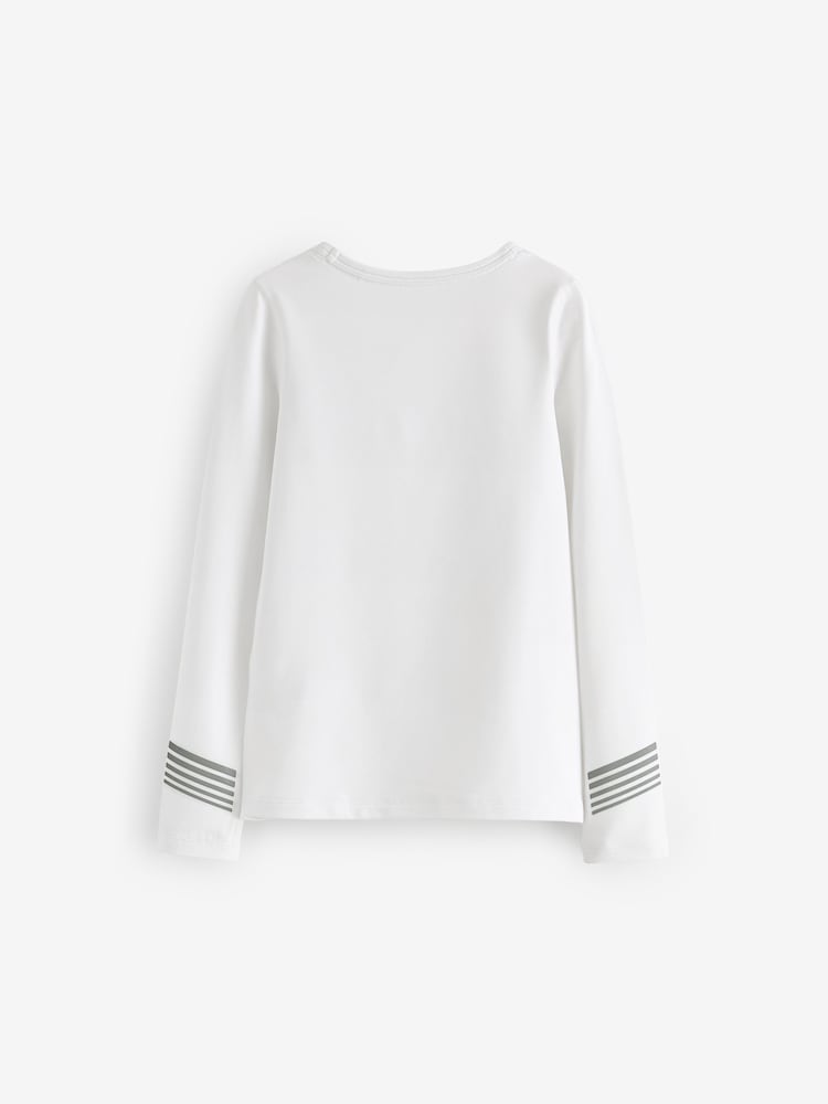 White Long Sleeve Base Layer Top (3-16yrs) - Image 2 of 3