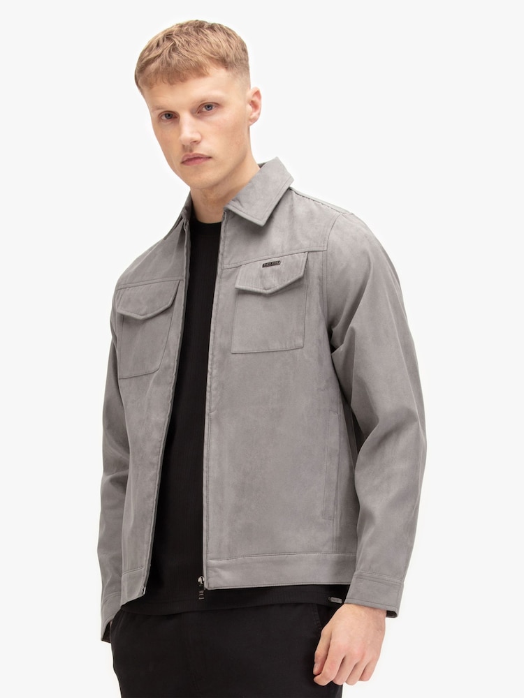 Luke 1977 Grey Dax Concrete Faux Suede Jacket - Image 1 of 6