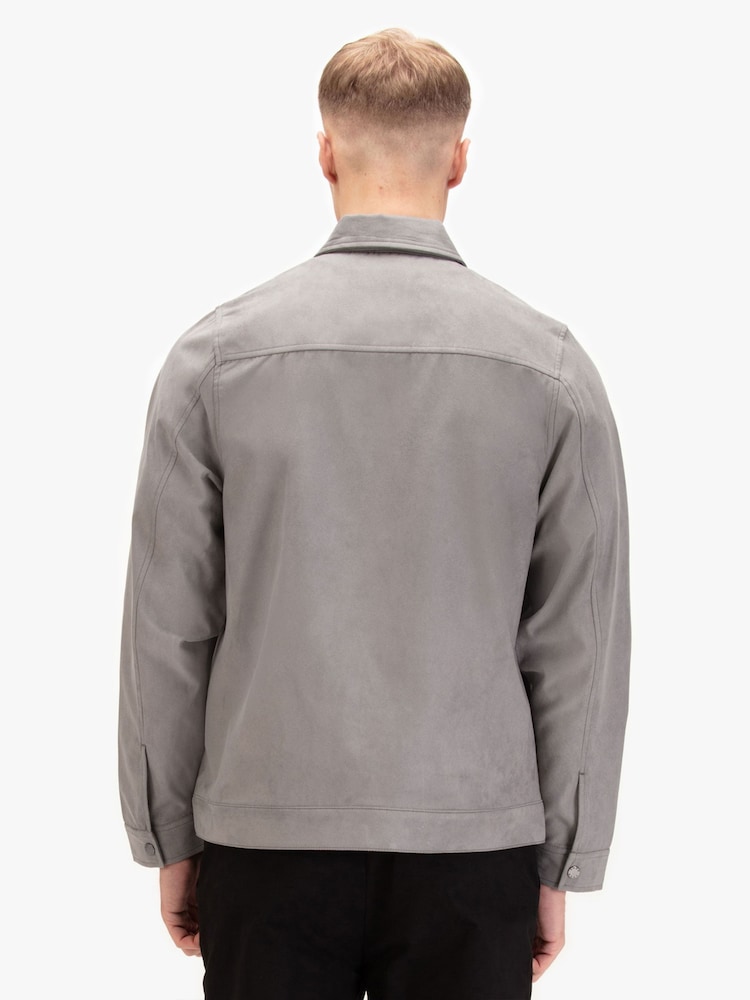 Luke 1977 Grey Dax Concrete Faux Suede Jacket - Image 2 of 6