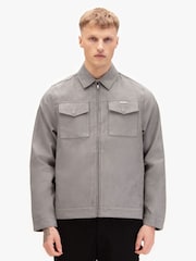 Luke 1977 Grey Dax Concrete Faux Suede Jacket - Image 3 of 6