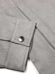 Luke 1977 Grey Dax Concrete Faux Suede Jacket - Image 6 of 6