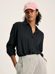 Joules Nell Navy Button Through Cotton Shirt - Image 1 of 7