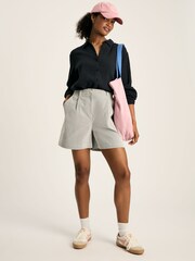 Joules Nell Navy Button Through Cotton Shirt - Image 3 of 7
