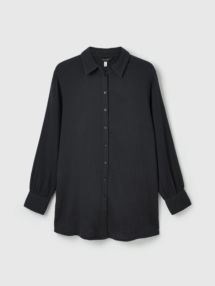 Joules Nell Navy Button Through Cotton Shirt - Image 7 of 7