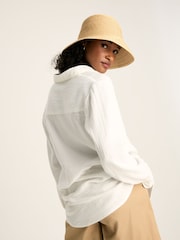 Joules Nell White Button Through Cotton Shirt - Image 3 of 7