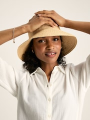 Joules Nell White Button Through Cotton Shirt - Image 4 of 7