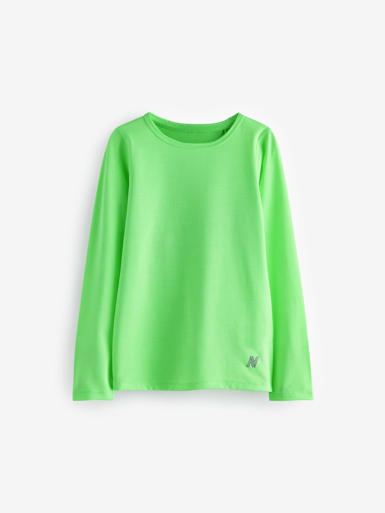 Fluro Yellow Long Sleeve Base Layer Top (3-16yrs) - Image 1 of 3