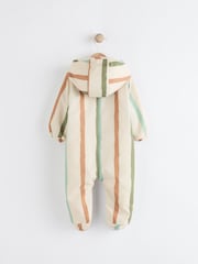 Mineral Stripe Fleece Lined Hooded Zip Pramsuit All-In-One (0mths-2yrs) - Image 5 of 10