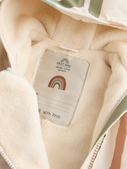 Mineral Stripe Fleece Lined Hooded Zip Pramsuit All-In-One (0mths-2yrs) - Image 8 of 10