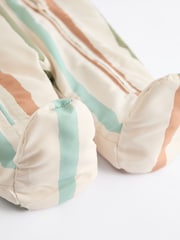 Mineral Stripe Fleece Lined Hooded Zip Pramsuit All-In-One (0mths-2yrs) - Image 9 of 10