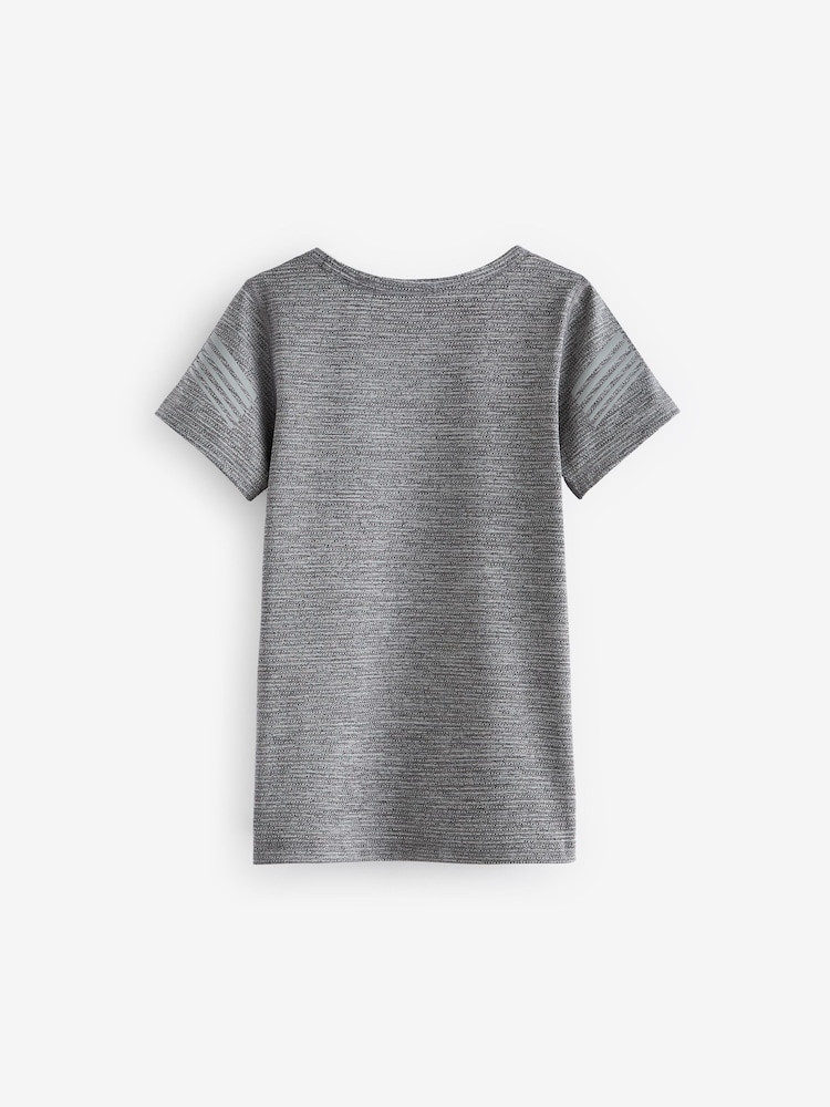 Grey Textured Base Layer Short Sleeve T-Shirt (3-16yrs) - Image 2 of 3