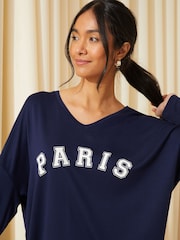 Friends Like These Slogan Soft Jersey V Neck Long Sleeve Tunic Top - Image 2 of 4