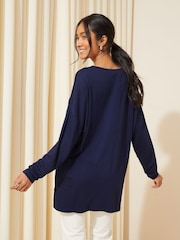 Friends Like These Slogan Soft Jersey V Neck Long Sleeve Tunic Top - Image 4 of 4