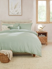 Brushed Stripe Duvet Cover and Pillowcase Set - Imagen 1 de 4