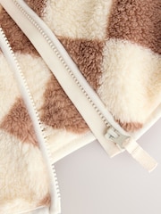 Beige Harlequin - Baby Cosy Fleece Jacket with 3D Ears - Imagen 11 de 11