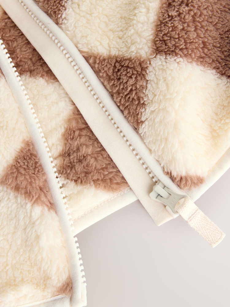 Beige Harlequin - Baby Cosy Fleece Jacket with 3D Ears - Imagen 11 de 11