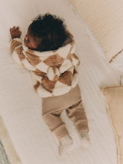 Beige Harlequin - Baby Cosy Fleece Jacket with 3D Ears - Imagen 4 de 11