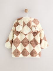 Beige Harlequin - Baby Cosy Fleece Jacket with 3D Ears - Imagen 6 de 11