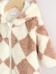 Beige Harlequin - Baby Cosy Fleece Jacket with 3D Ears - Imagen 7 de 11