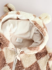 Beige Harlequin - Baby Cosy Fleece Jacket with 3D Ears - Imagen 8 de 11