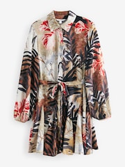 Safari Print Mini Belted Shirt Dress - Image 5 of 6