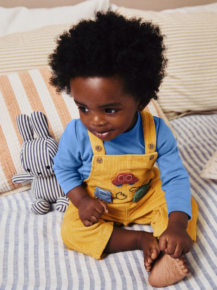 Bright Transport Corduroy 100% Cotton Baby Dungarees and Bodysuit Set (0mths-2yrs) - Image 2 of 12