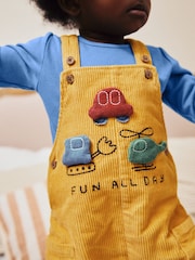 Bright Transport Corduroy 100% Cotton Baby Dungarees and Bodysuit Set (0mths-2yrs) - Image 5 of 12