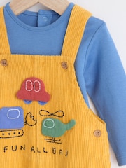 Bright Transport Corduroy 100% Cotton Baby Dungarees and Bodysuit Set (0mths-2yrs) - Image 9 of 12