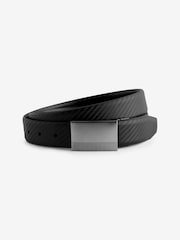 Black Reversible Print Smooth Leather Belt - Image 2 of 6