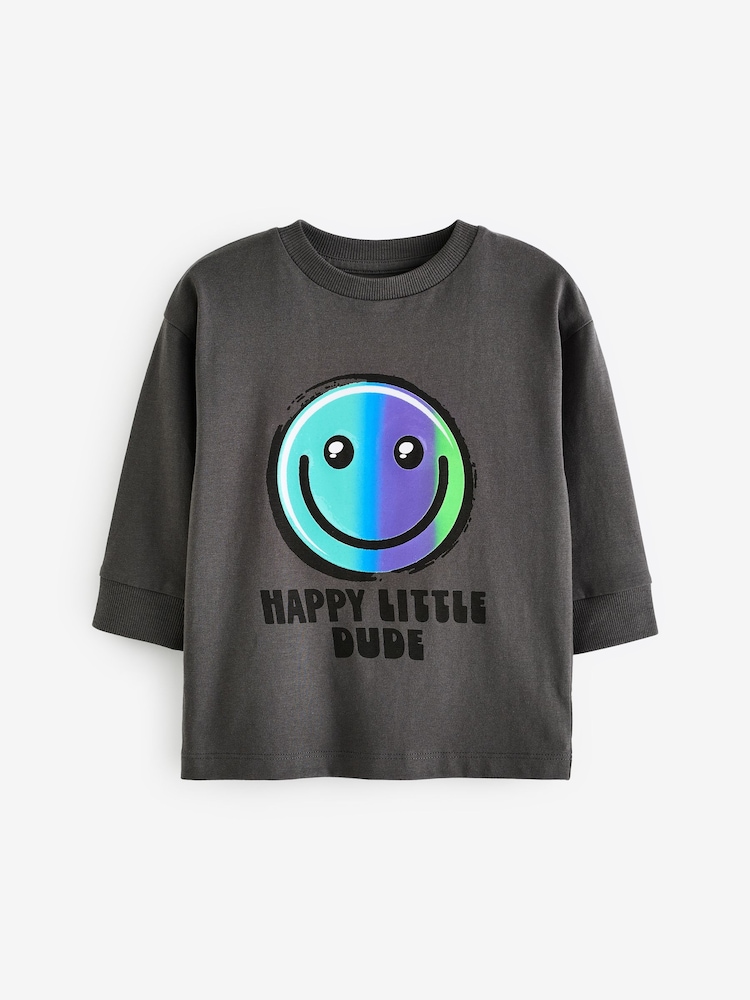 Grey 100% Cotton Long Sleeve Character T-Shirt (3mths-7yrs) - Image 1 of 3