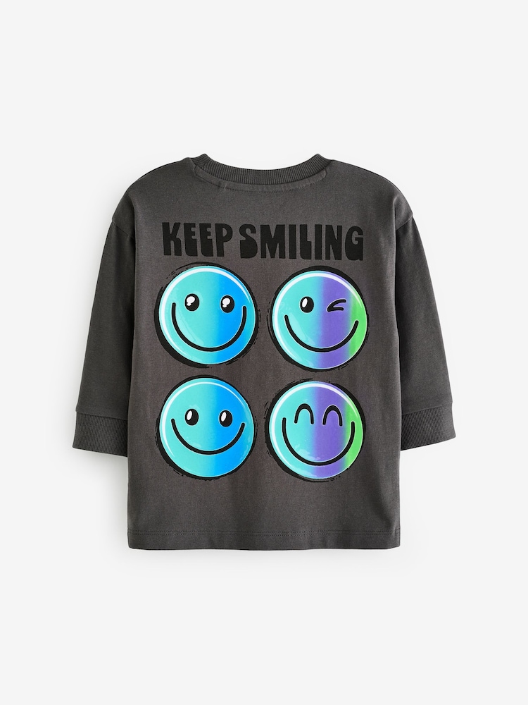 Grey 100% Cotton Long Sleeve Character T-Shirt (3mths-7yrs) - Image 2 of 3 Grey 100% Cotton Long Sleeve Character T-Shirt (3mths-7yrs) - Image 2 of 3