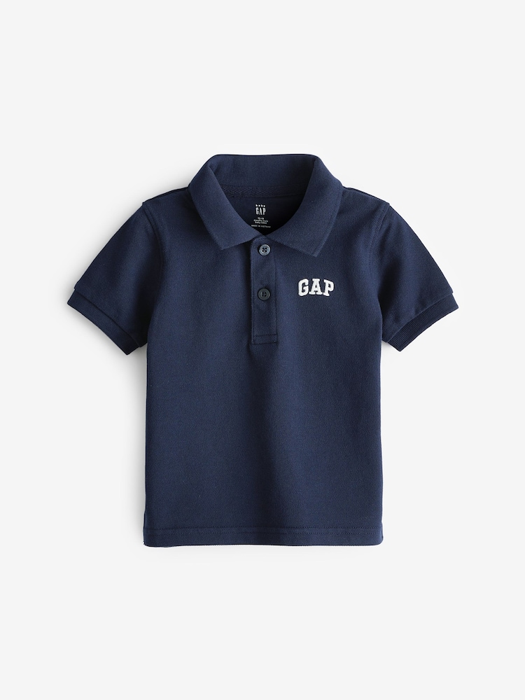 Gap Navy Blue Logo Pique Short Sleeve Polo Shirt (Newborn-5yrs) - Image 1 of 3