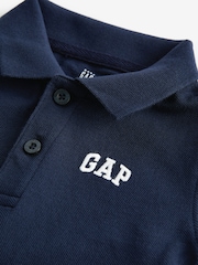 Gap Navy Blue Logo Pique Short Sleeve Polo Shirt (Newborn-5yrs) - Image 3 of 3