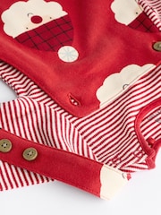 Red Santa Baby 100% Cotton Christmas Jersey Dungarees And Bodysuit Set (0mths-2yrs) - Image 10 of 12