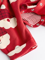Red Santa Baby 100% Cotton Christmas Jersey Dungarees And Bodysuit Set (0mths-2yrs) - Image 12 of 12