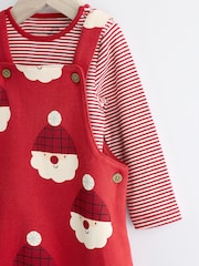 Red Santa Baby 100% Cotton Christmas Jersey Dungarees And Bodysuit Set (0mths-2yrs) - Image 8 of 12