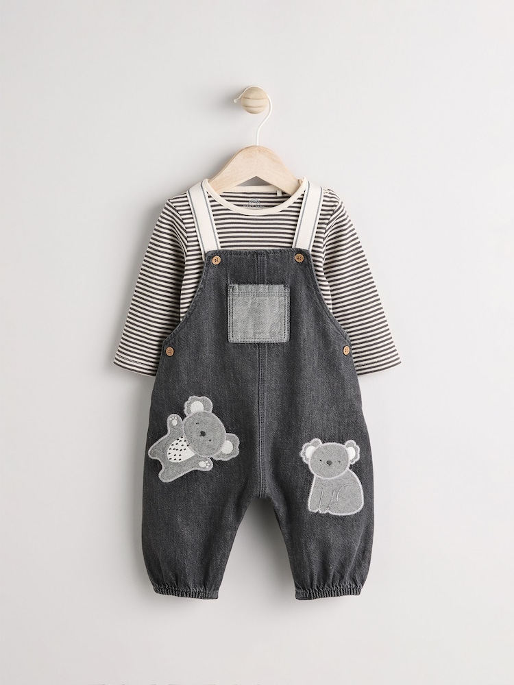 Mono Koala Baby Denim Dungarees and Bodysuit Set (0mths-2yrs) - Image 1 of 15