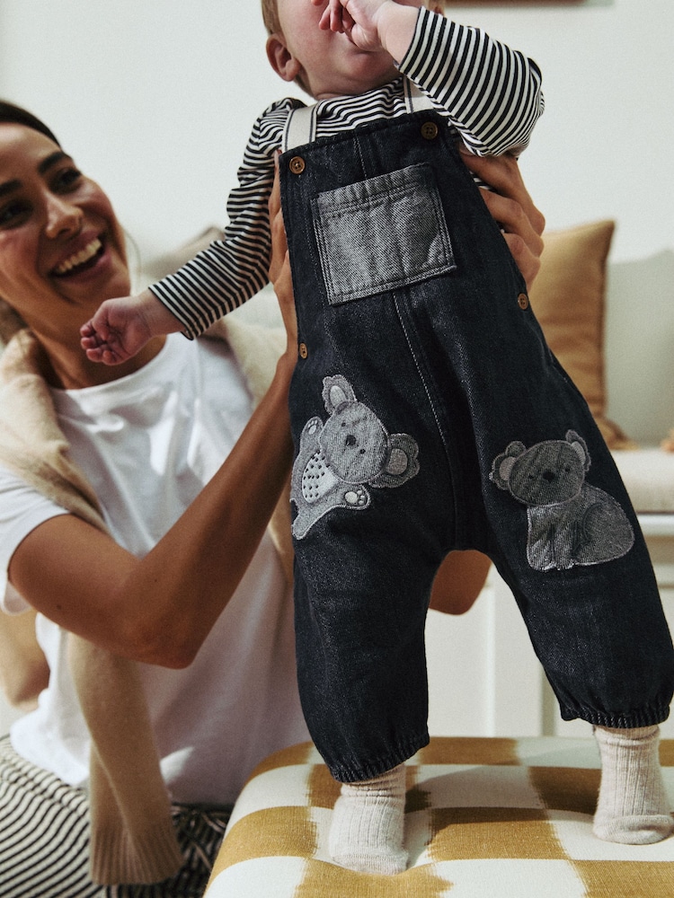 Mono Koala Baby Denim Dungarees and Bodysuit Set (0mths-2yrs) - Image 3 of 15