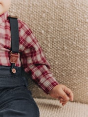Red Check Baby 100% Cotton Shirt Trousers and Braces Set 4 Piece (0mths-2yrs) - Image 5 of 14