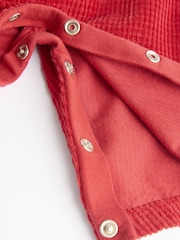 Red Baby Waffle Corduroy Dungaree and Bodysuit Set (0mths-2yrs) - Image 6 of 7