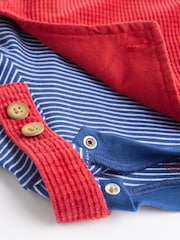 Red Baby Waffle Corduroy Dungaree and Bodysuit Set (0mths-2yrs) - Image 7 of 7