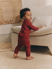 Red Knitted Top and Leggings Baby Set (0mths-2yrs) - Image 3 of 16
