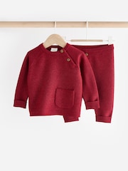 Red Knitted Top and Leggings Baby Set (0mths-2yrs) - Image 5 of 16