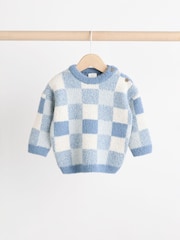 Blue Checkerboard Baby Knitted Jumper and Leggings Set (0mths-2yrs) - Image 3 of 12