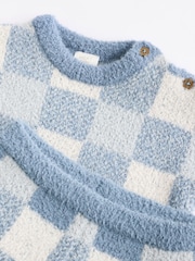 Blue Checkerboard Baby Knitted Jumper and Leggings Set (0mths-2yrs) - Image 8 of 12