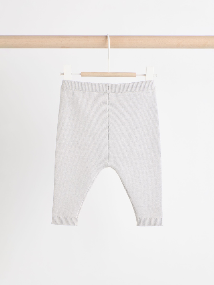 Gri - Set tricotat cu fermoar, Pulover și Pantaloni sport din 100% bumbac, 3 piese (0luni -2ani) - Image 12 of 19
